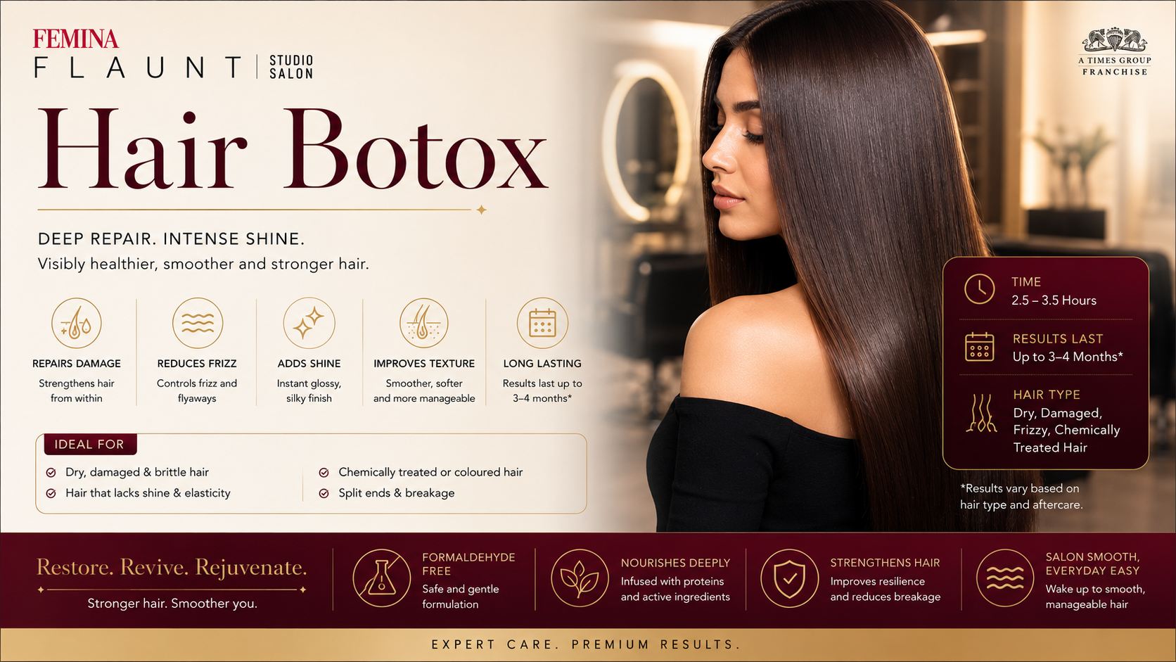 Hair Botox deep repair treatment at Femina Flaunt